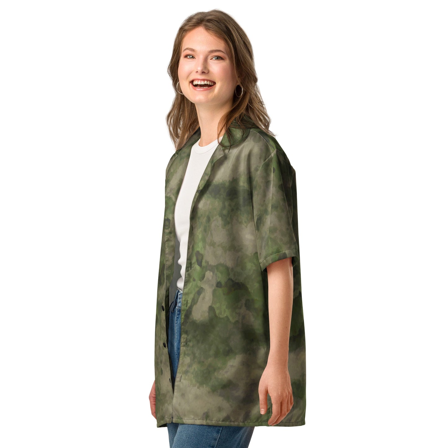 Russian Ataka FG (Green Moss) CAMO Unisex Short-Sleeve Button Shirt