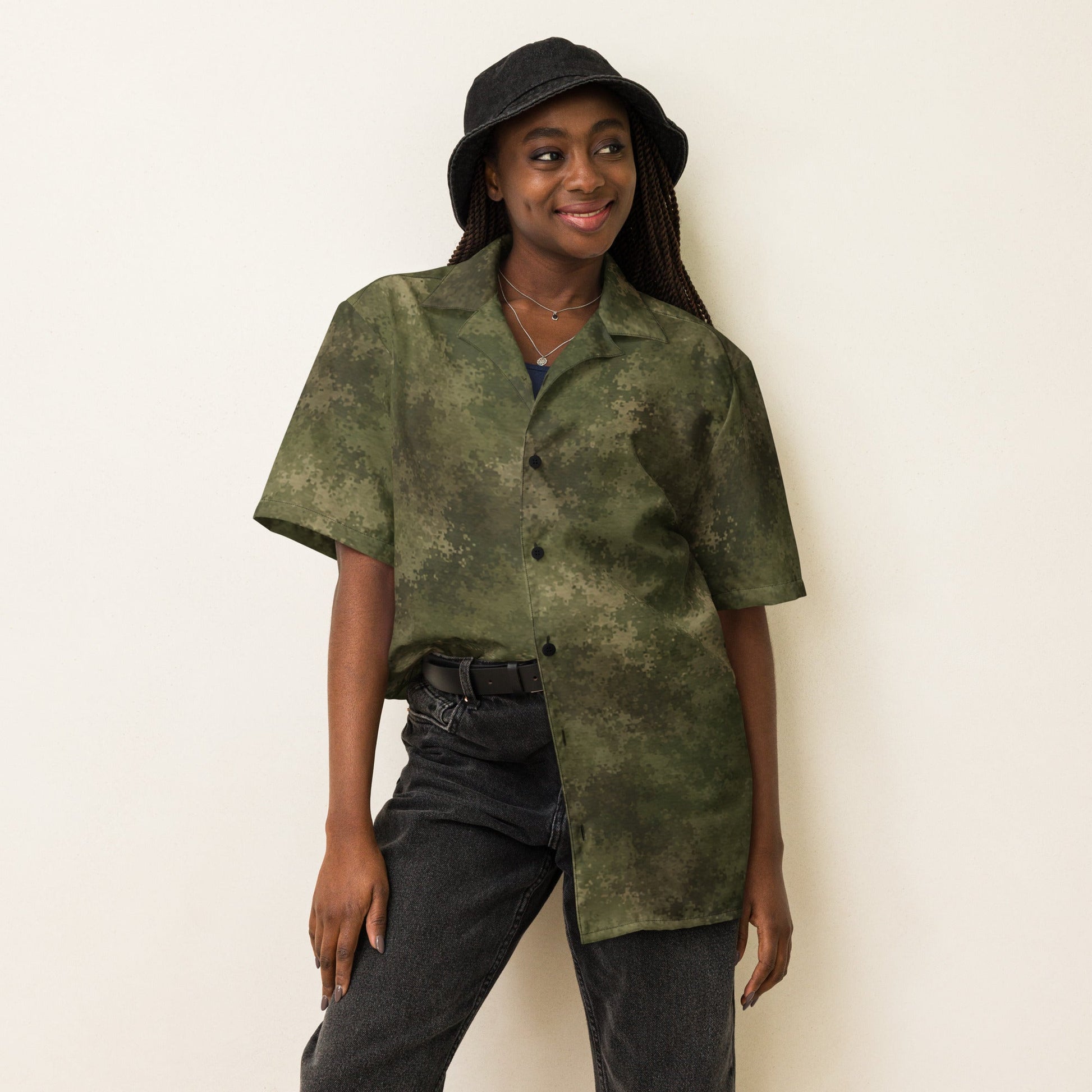 Russian Ataka FG (Green Moss) CAMO Unisex Short-Sleeve Button Shirt