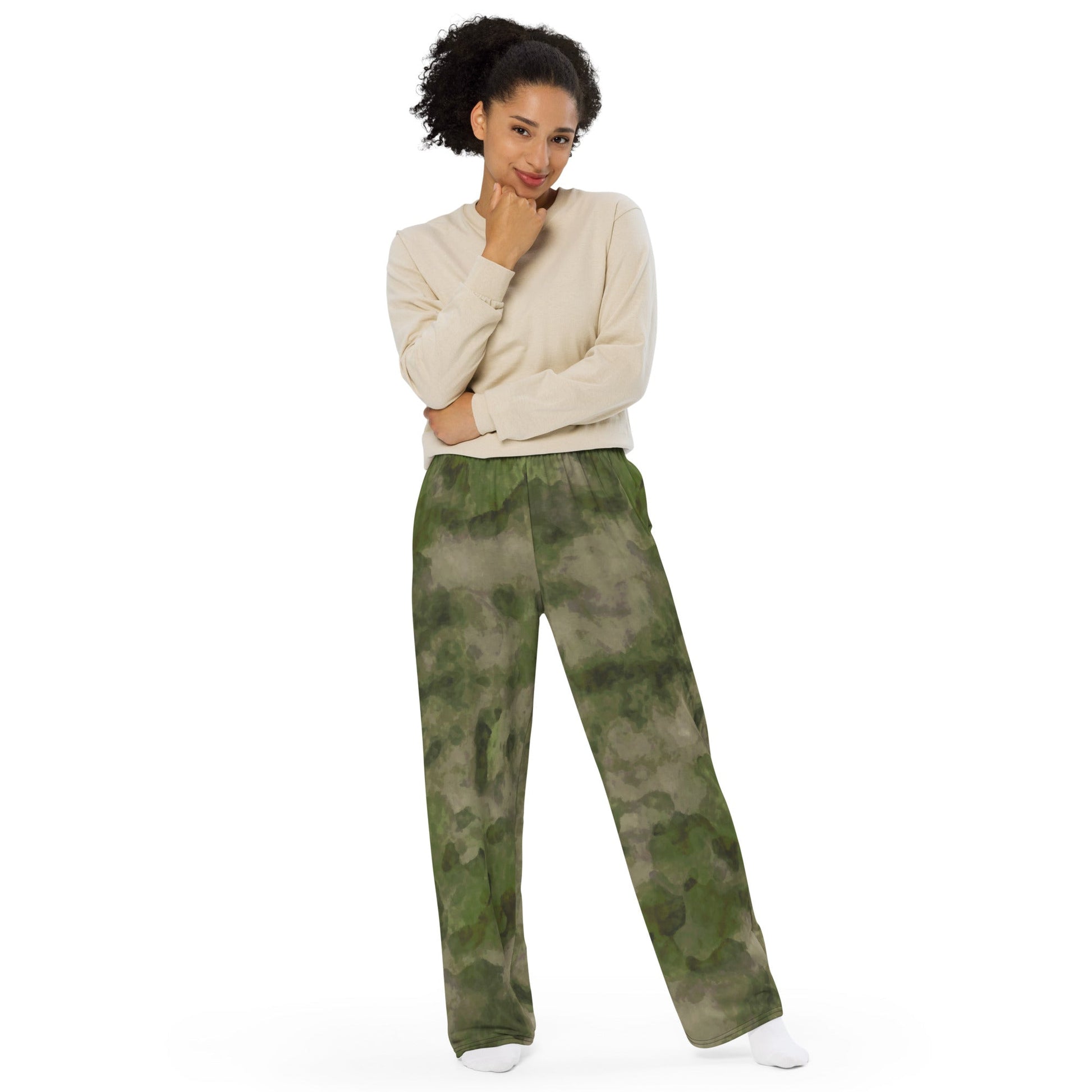 Russian Ataka FG (Green Moss) CAMO Unisex Wide-Leg Leisure Pants