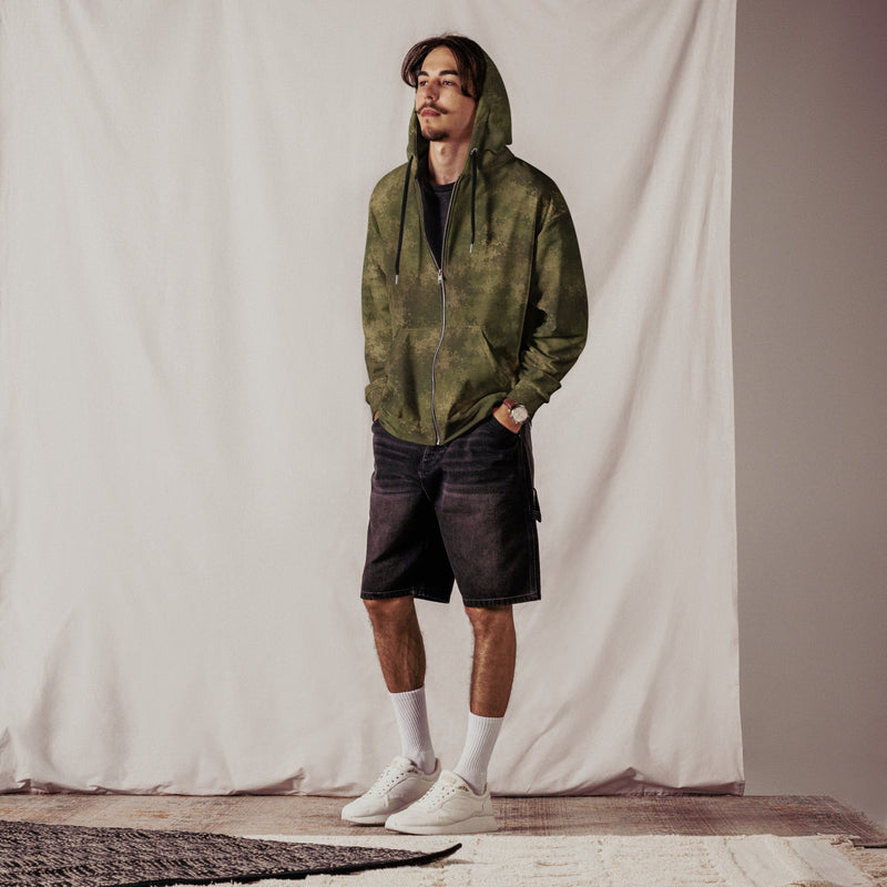 Moss Phantom CAMO Unisex Zip Hoodie