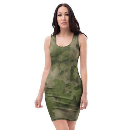 Russian Ataka FG (Green Moss) CAMO Womens Bodycon Dress - XS