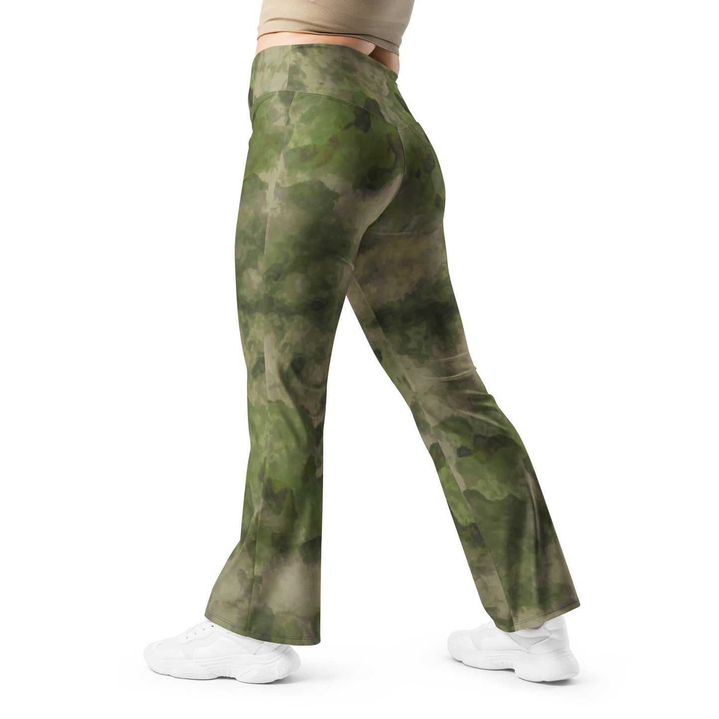 Russian Ataka FG (Green Moss) CAMO Womens Flare Leggings - 2XS