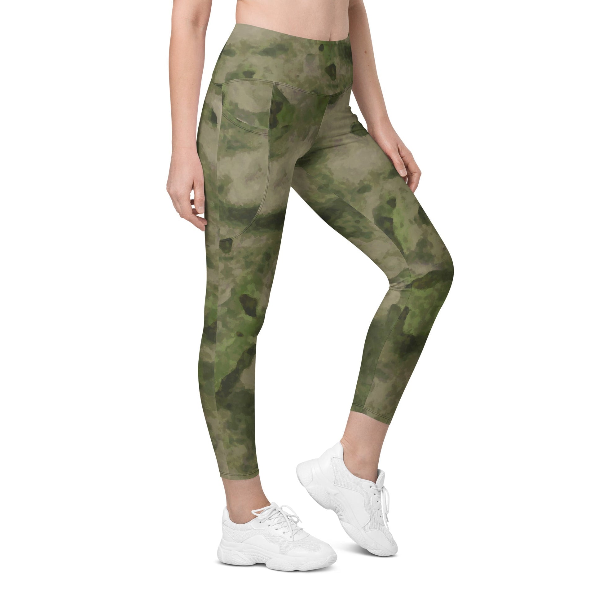 Russian Ataka FG (Green Moss) CAMO Womens Leggings with Pockets - 2XS