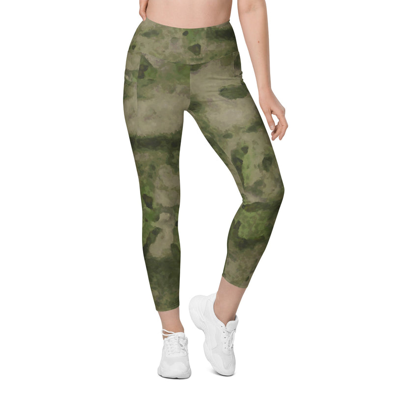Ataka FG Green Moss Russian CAMO Womens Leggings with Pockets - Women