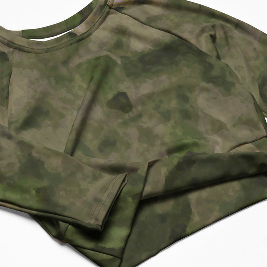 Russian Ataka FG (Green Moss) CAMO Womens Long-Sleeve Crop Top