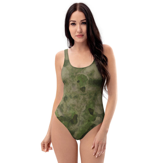 Russian Ataka FG (Green Moss) CAMO Womens One-Piece Swimsuit - XS