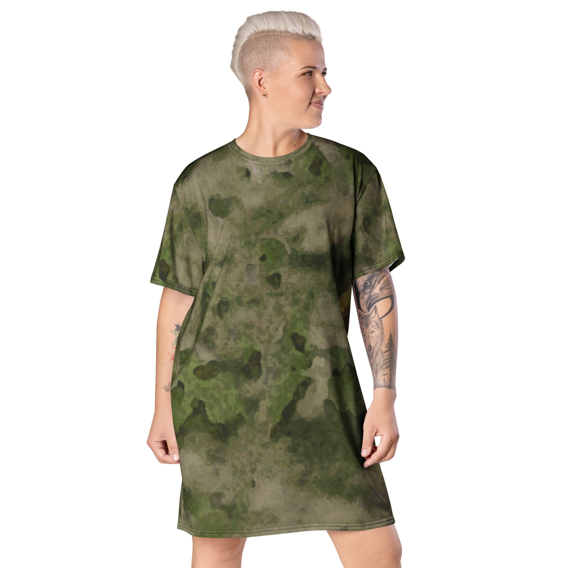 Russian Ataka FG (Green Moss) CAMO Womens T-Shirt Dress