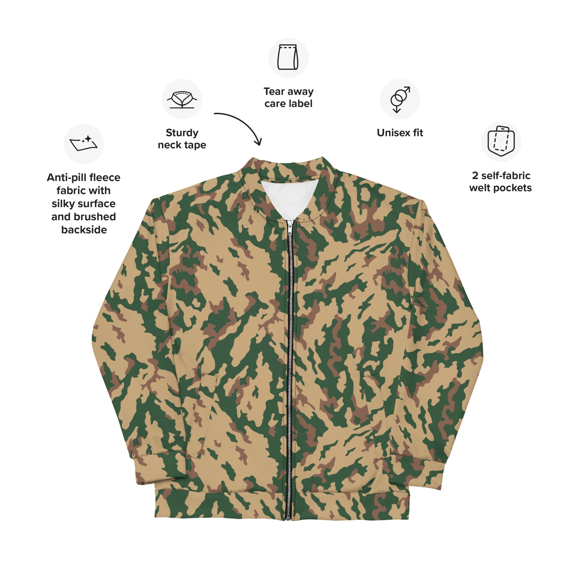 CAMO HQ - Russian Barvikha Desert CAMO Unisex Bomber Jacket