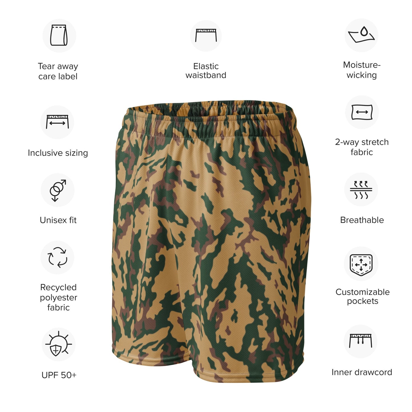 Russian Barvikha Desert CAMO Unisex mesh shorts - Mesh Shorts
