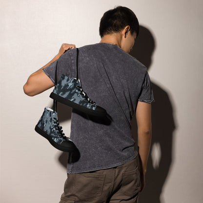 Russian Barvikha Night CAMO Mens high top canvas shoes - High Top Canvas Shoes