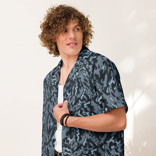 Barvikha Night Russian CAMO Unisex Short-Sleeve Button Shirt - Button-Up
