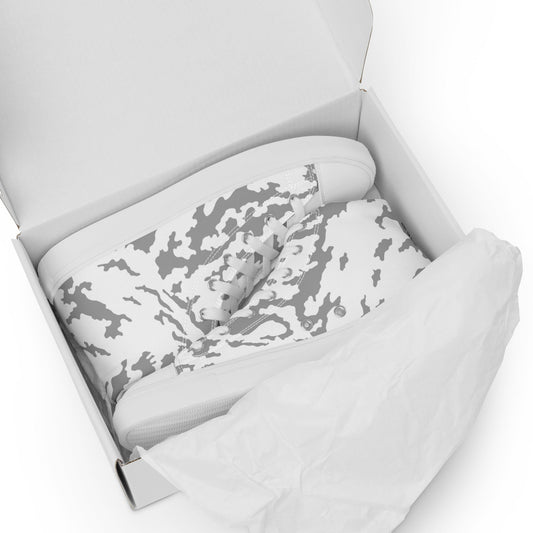 Russian Barvikha Red Dawn Snow Movie CAMO Mens high top canvas shoes - High Top Canvas Shoes