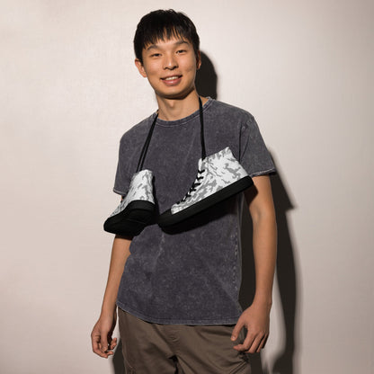 Russian Barvikha Red Dawn Snow Movie CAMO Mens high top canvas shoes - High Top Canvas Shoes