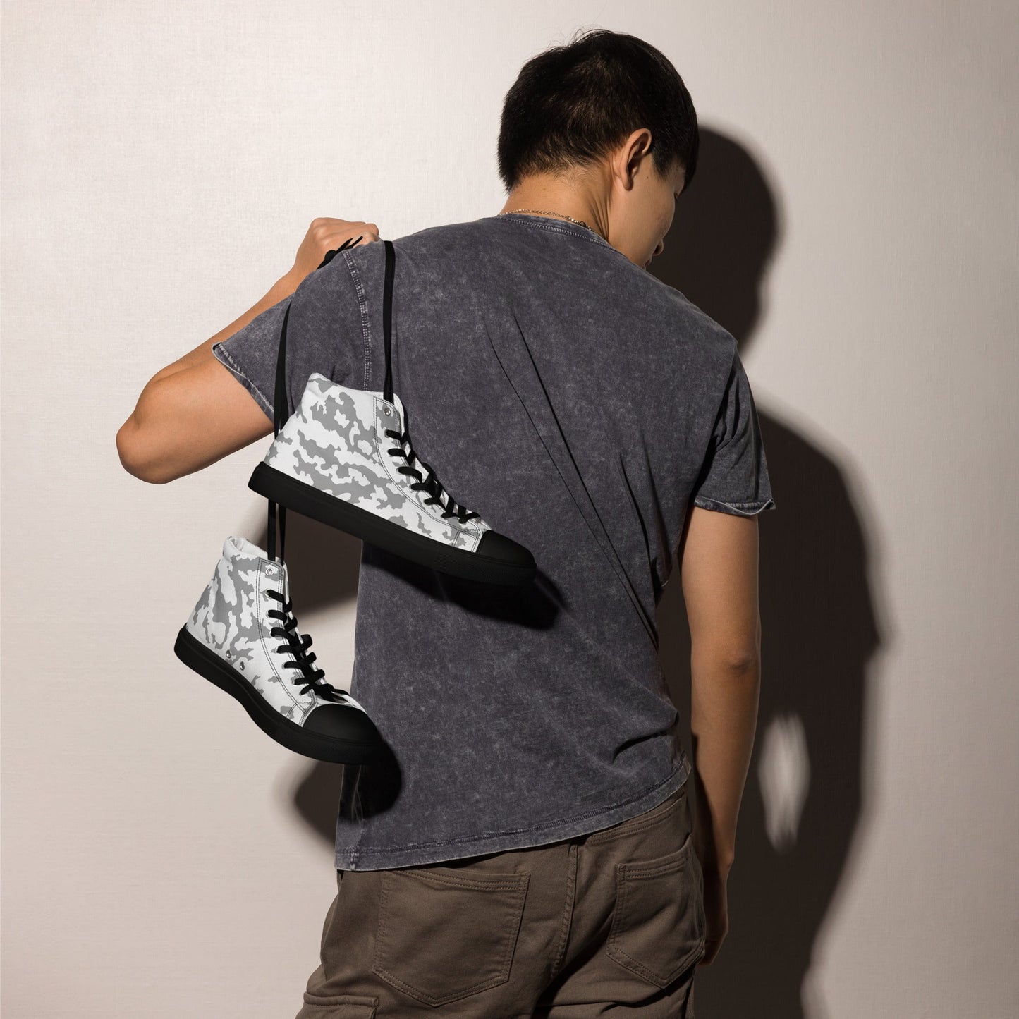 Russian Barvikha Red Dawn Snow Movie CAMO Mens high top canvas shoes - High Top Canvas Shoes