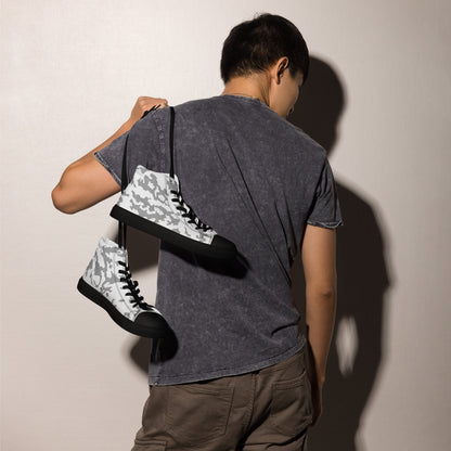 Russian Barvikha Red Dawn Snow Movie CAMO Mens high top canvas shoes - High Top Canvas Shoes