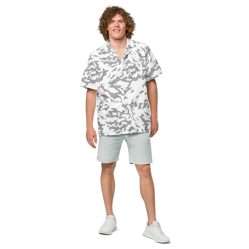 Barvikha Snow Russian CAMO Unisex Short-Sleeve Button Shirt - Button-Up