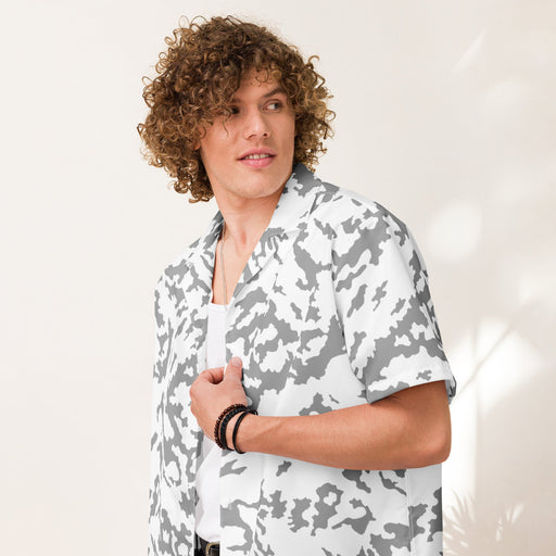 Barvikha Snow Russian CAMO Unisex Short-Sleeve Button Shirt - Button-Up