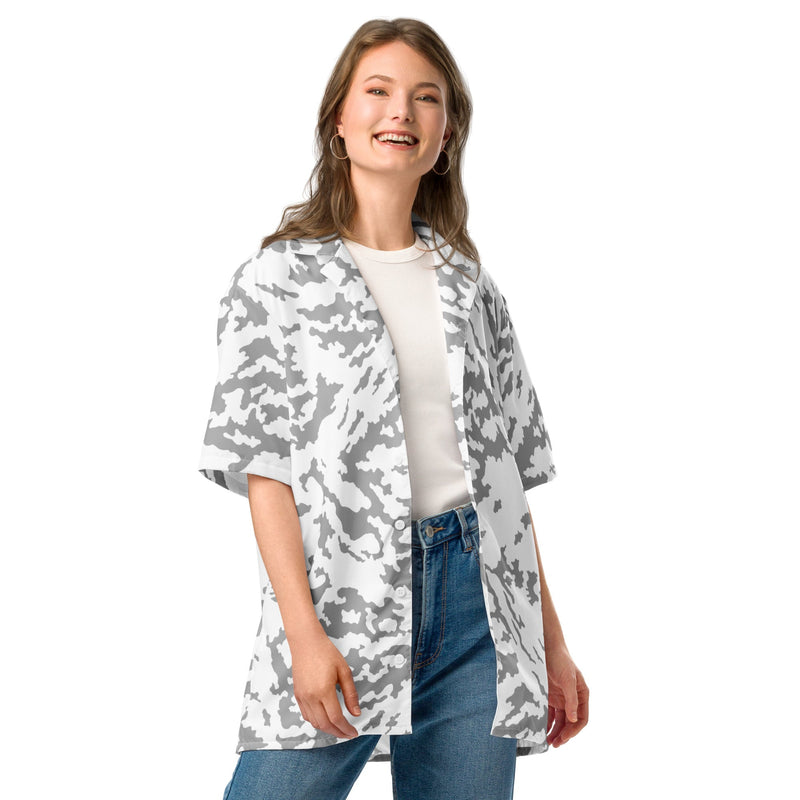 Barvikha Snow Russian CAMO Unisex Short-Sleeve Button Shirt - Button-Up