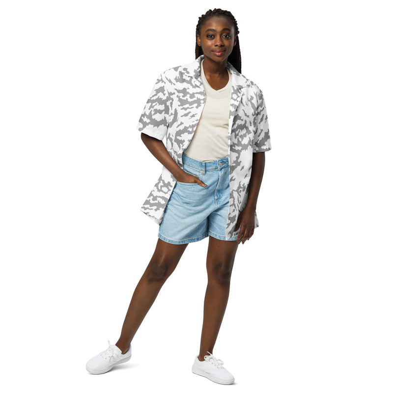 Barvikha Snow Russian CAMO Unisex Short-Sleeve Button Shirt - Button-Up