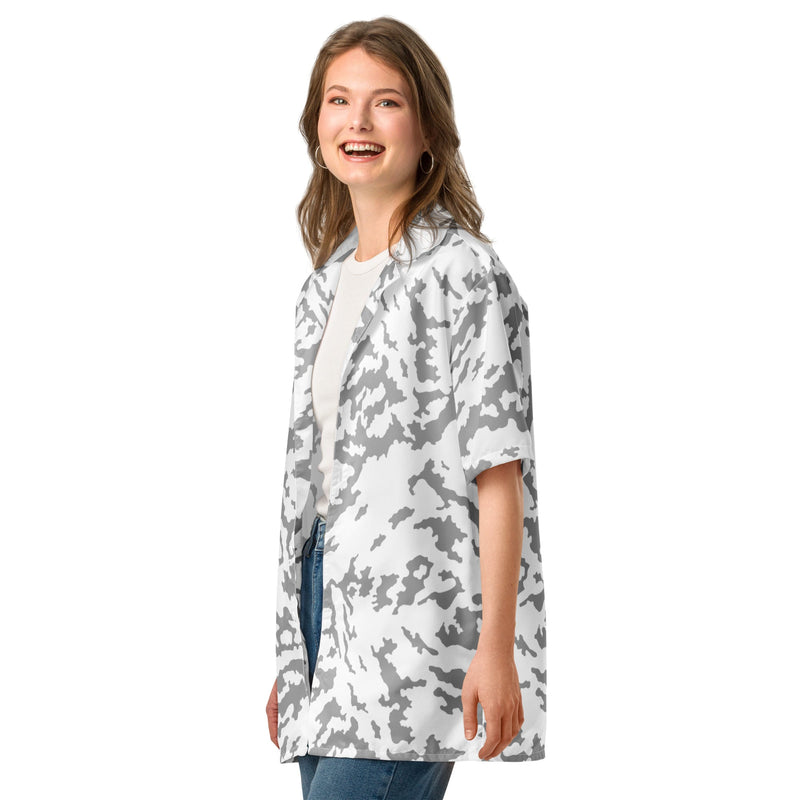 Barvikha Snow Russian CAMO Unisex Short-Sleeve Button Shirt - Button-Up