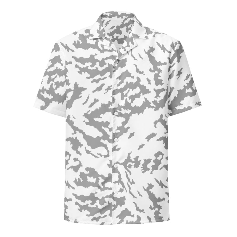 Barvikha Snow Russian CAMO Unisex Short-Sleeve Button Shirt - Button-Up