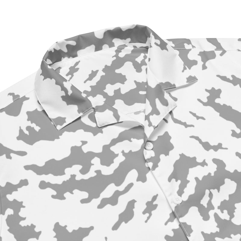 Barvikha Snow Russian CAMO Unisex Short-Sleeve Button Shirt - Button-Up