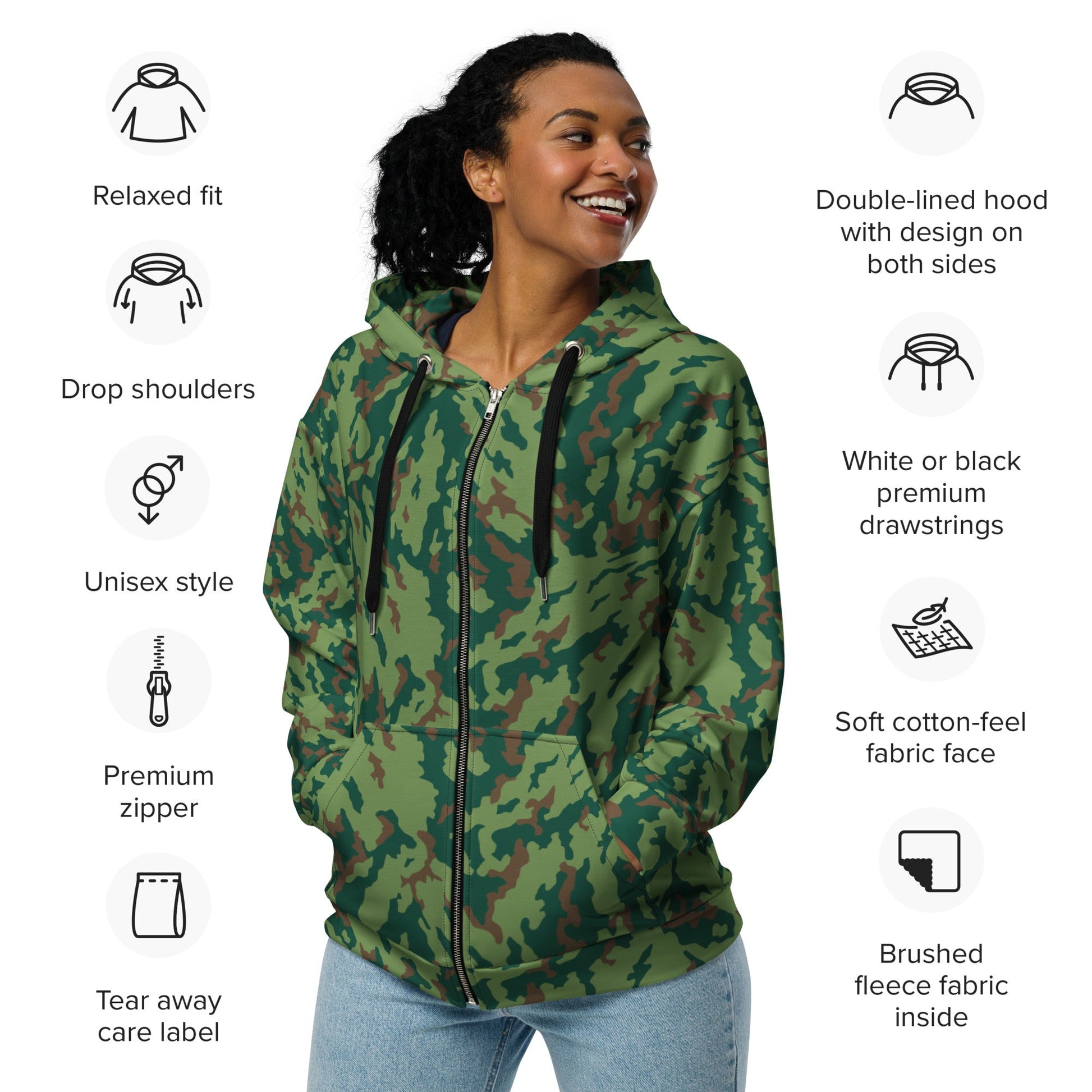 Russian Barvikha Spring CAMO Unisex zip hoodie - Zip Hoodies