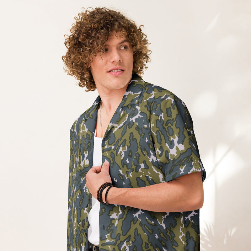Barvikha Tundra Russian CAMO Unisex Short-Sleeve Button Shirt - Button-Up