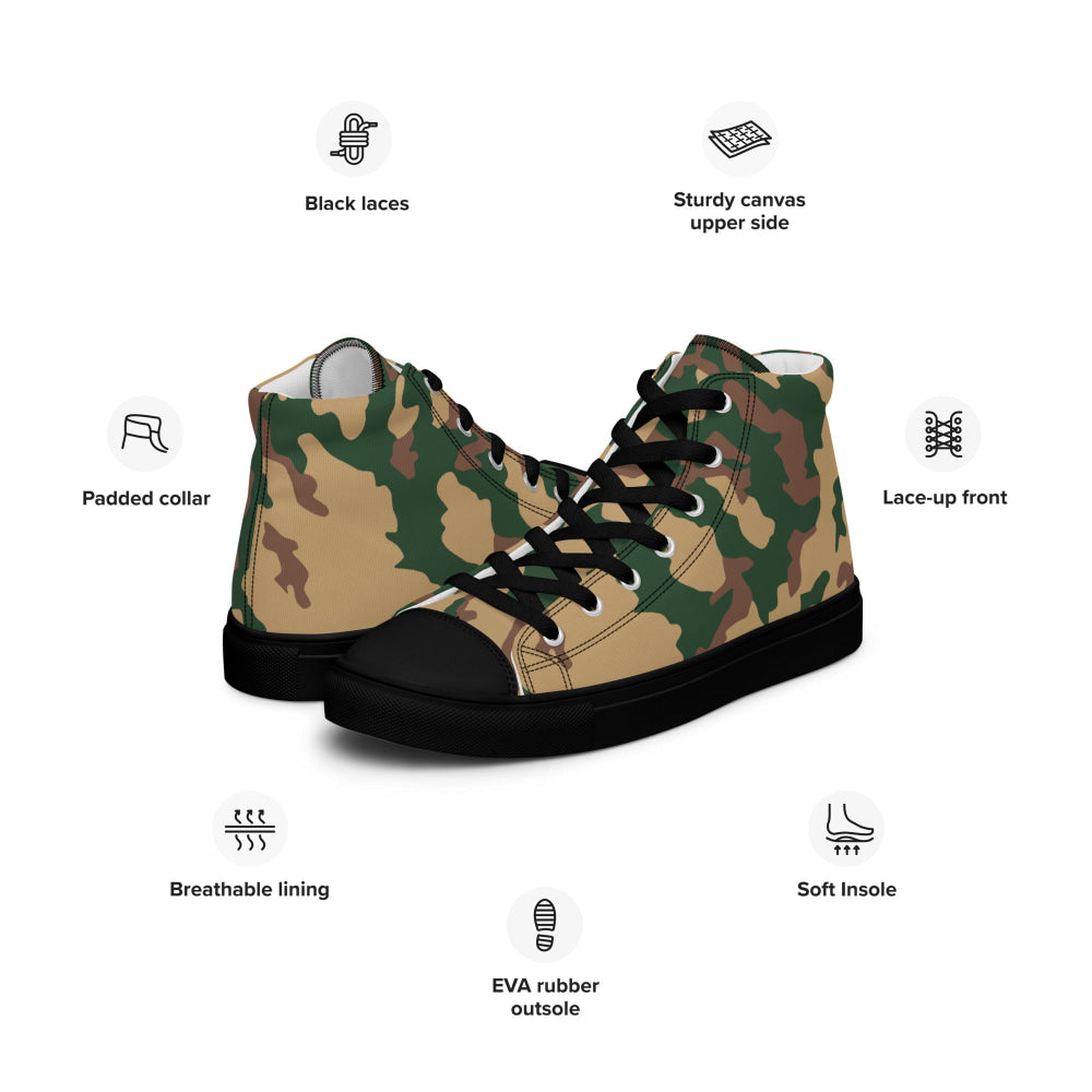 Russian Barvikha VSR Dubok Desert CAMO Men’s high top canvas shoes - Mens High Top Canvas Shoes