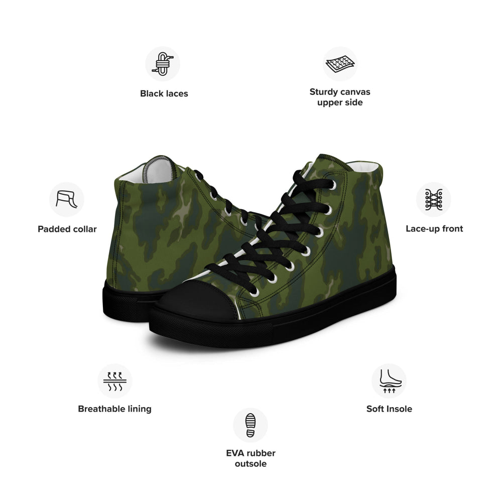 Russian Barvikha VSR Dubok Woodland CAMO Men’s high top canvas shoes - Mens High Top Canvas Shoes