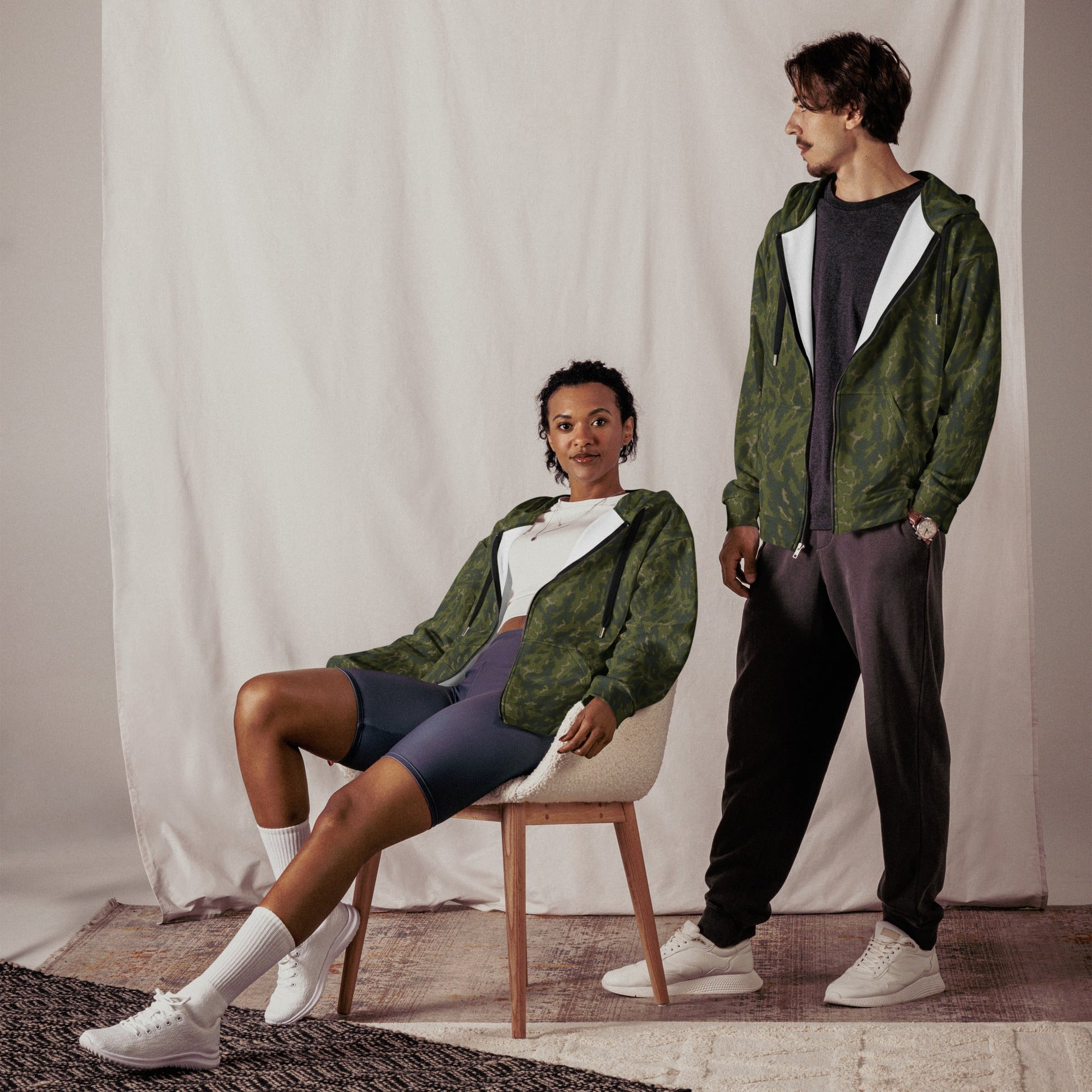 Russian Barvikha Woodland CAMO Unisex zip hoodie - Zip Hoodies