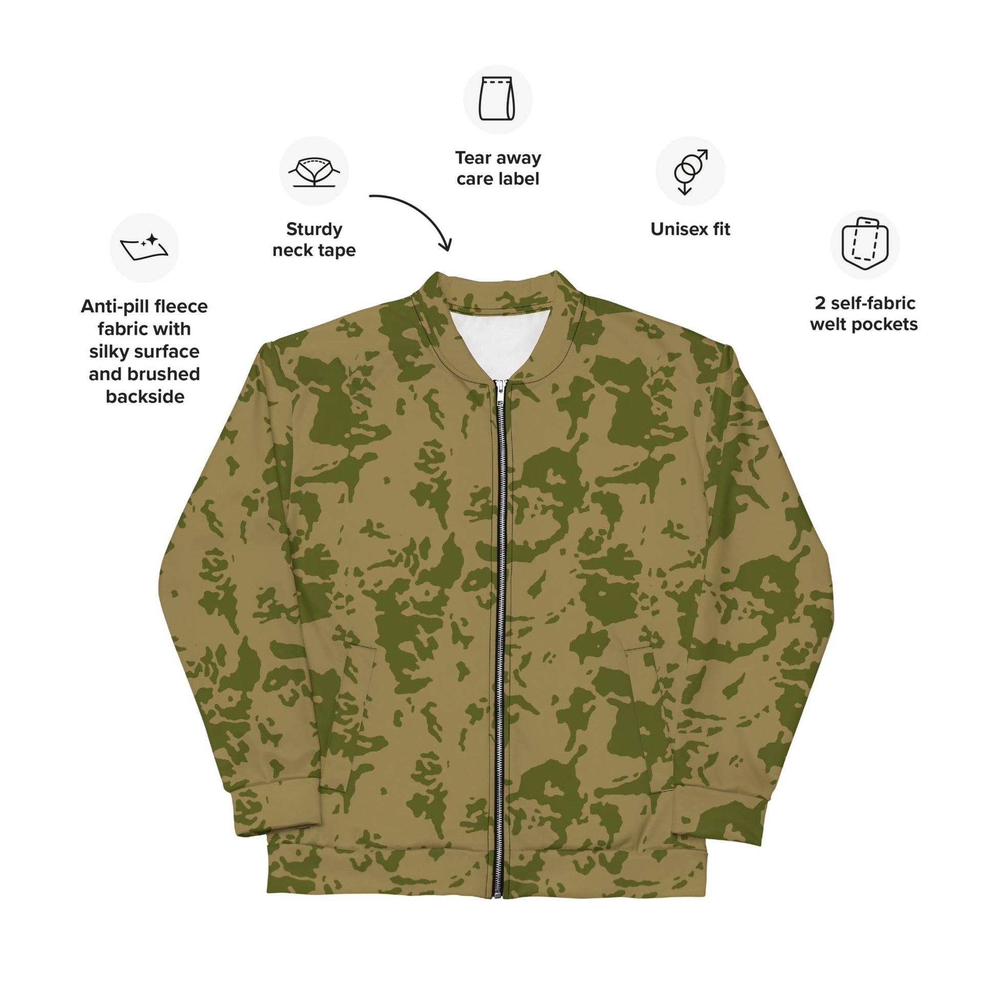 Russian Bicolor Granite CAMO Unisex Bomber Jacket - Jackets