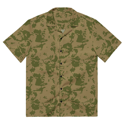 Bicolor Steppe Russian CAMO Unisex Short-Sleeve Button Shirt - 2XS - Button-Up