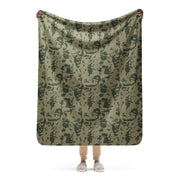 Bicolor Woodland Russian CAMO Sherpa Blanket - 50″×60″