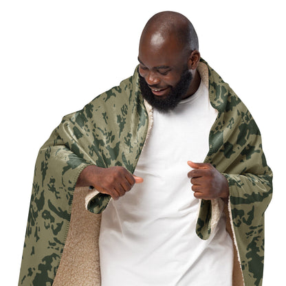 Russian Bicolor Woodland CAMO Sherpa blanket - Blanket