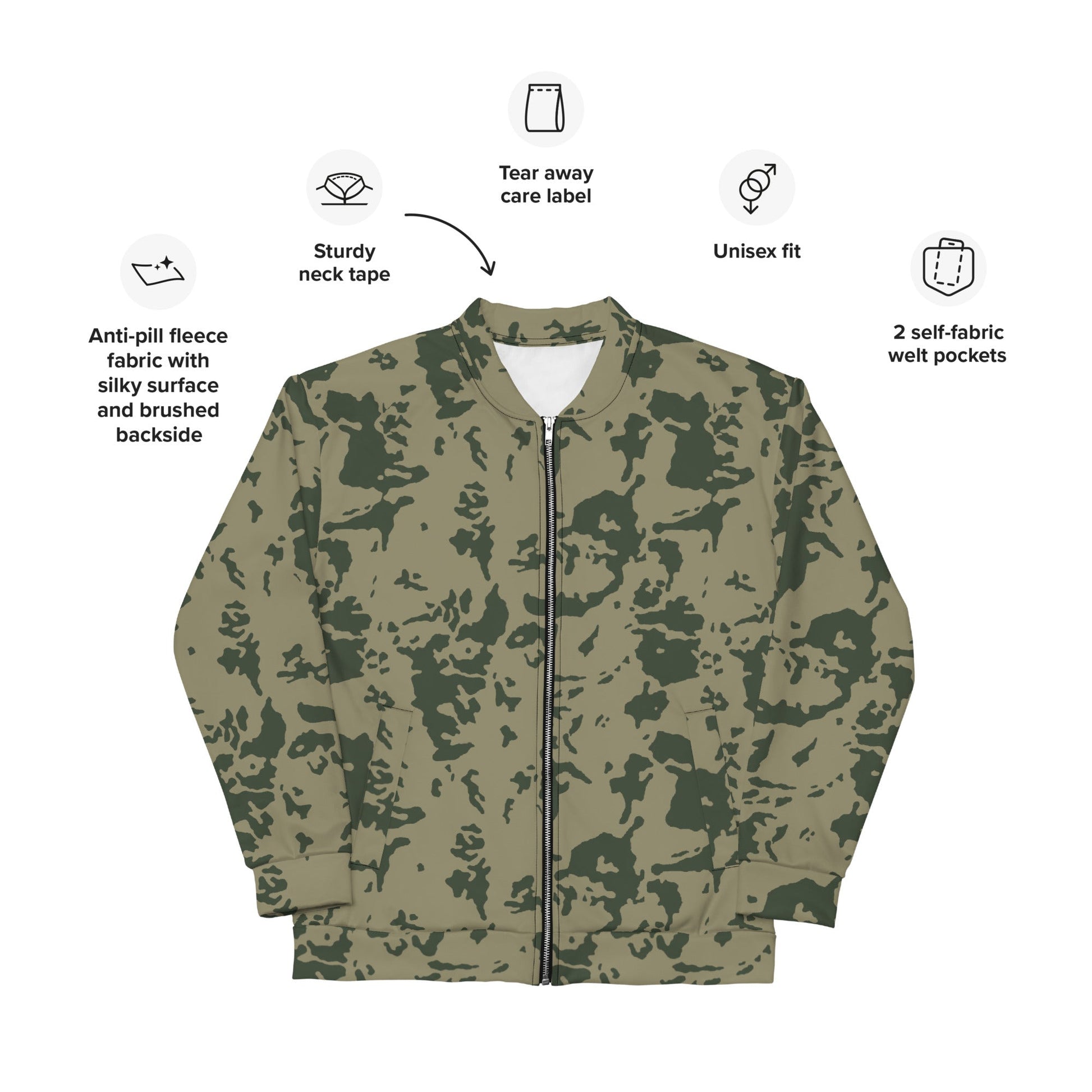 Russian Bicolor Woodland CAMO Unisex Bomber Jacket - Jackets