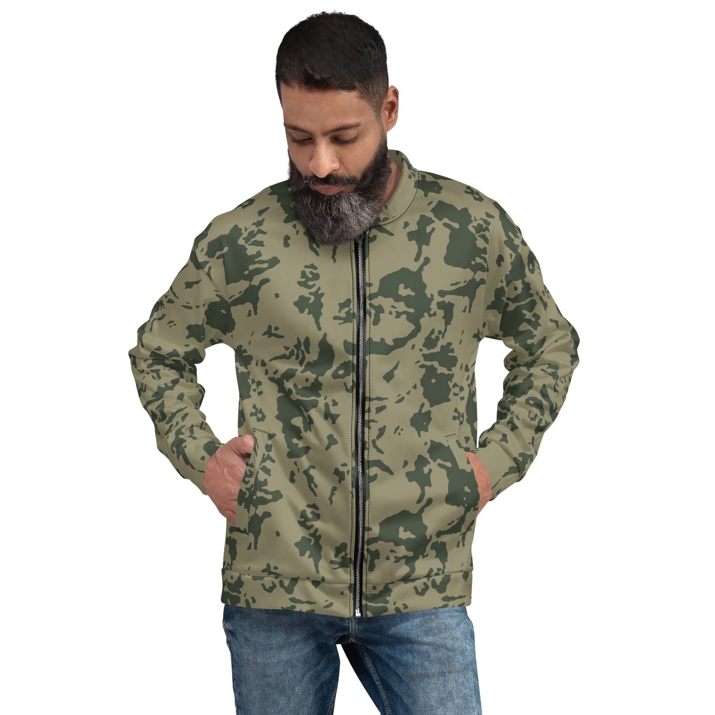 Russian Bicolor Woodland CAMO Unisex Bomber Jacket - Jackets