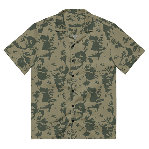 Bicolor Woodland Russian CAMO Unisex Short-Sleeve Button Shirt - 2XS - Button-Up