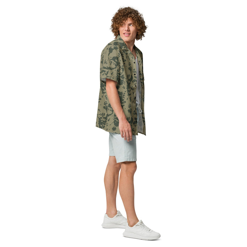 Bicolor Woodland Russian CAMO Unisex Short-Sleeve Button Shirt - Button-Up