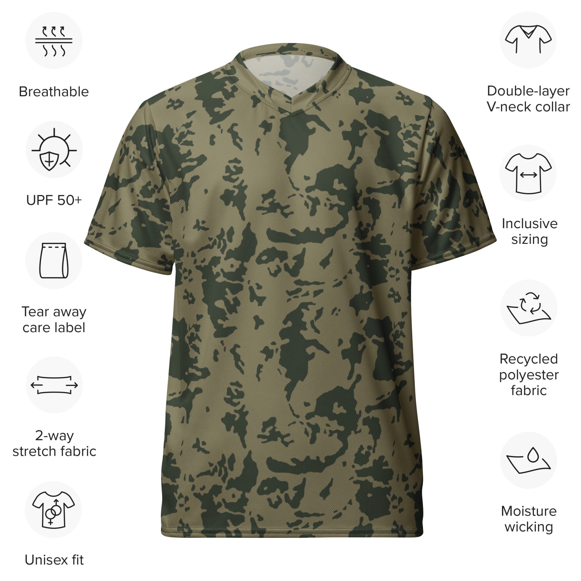 Russian Bicolor Woodland CAMO unisex sports jersey - Sports Jerseys