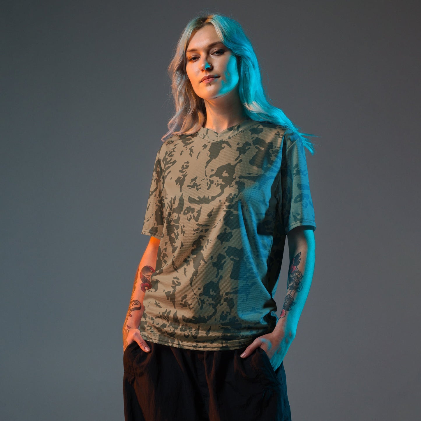 Russian Bicolor Woodland CAMO unisex sports jersey - Sports Jerseys