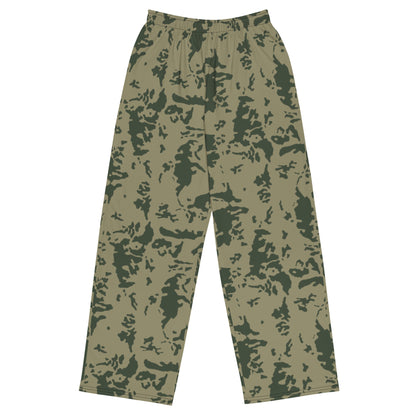 Russian Bicolor Woodland CAMO unisex wide-leg pants - 2XS - Wide-leg Pants