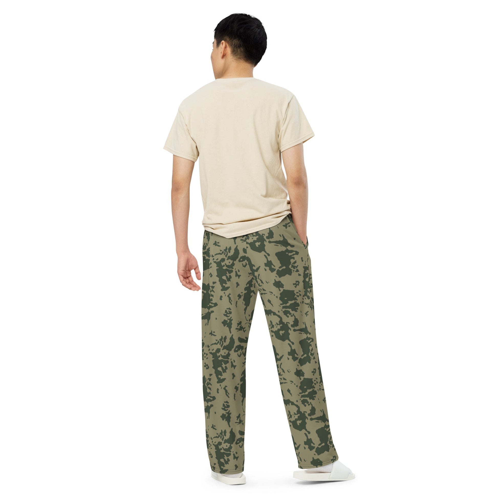 Russian Bicolor Woodland CAMO unisex wide-leg pants - Wide-leg Pants
