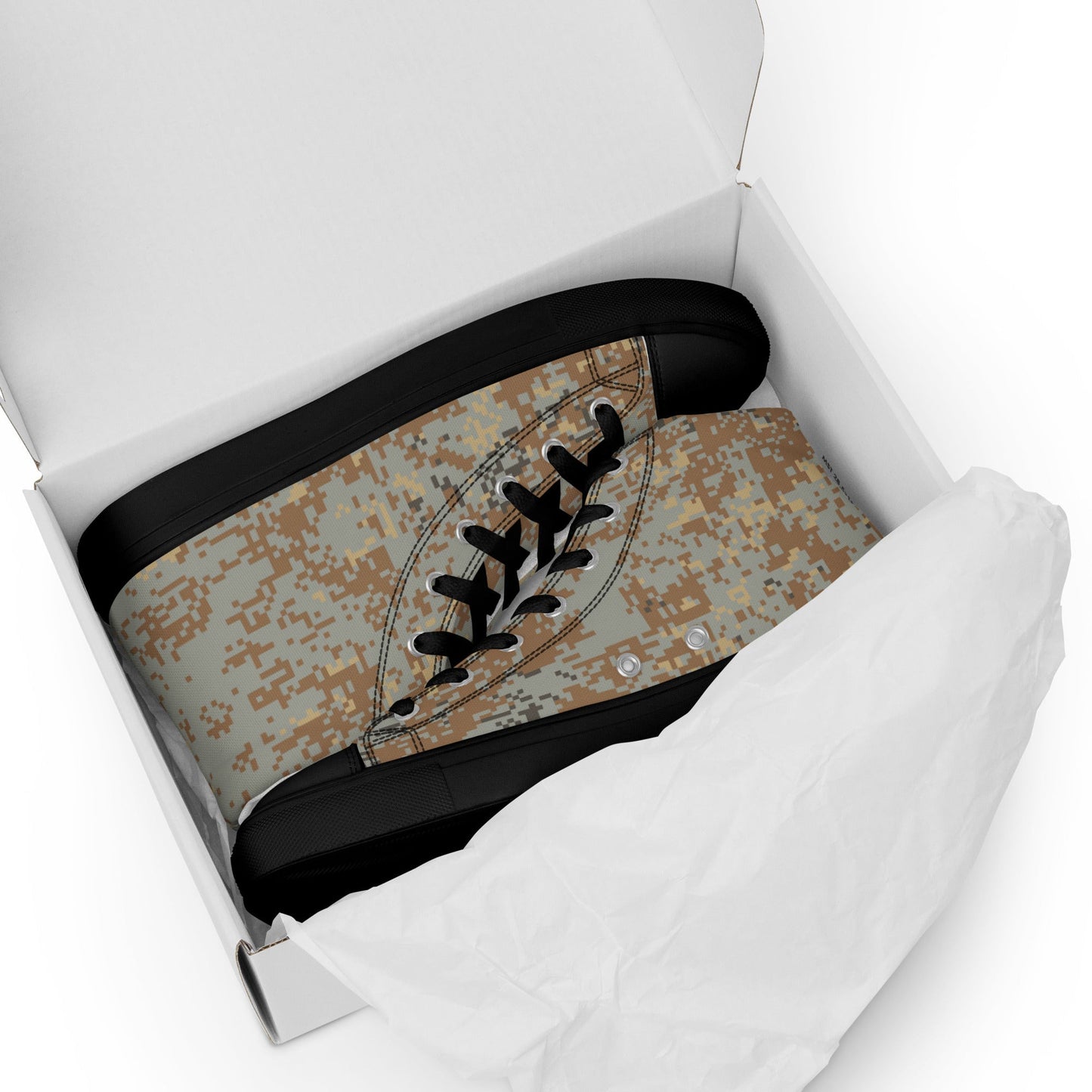 Russian Digital EMR Desert CAMO Mens high top canvas shoes - High Top Canvas Shoes