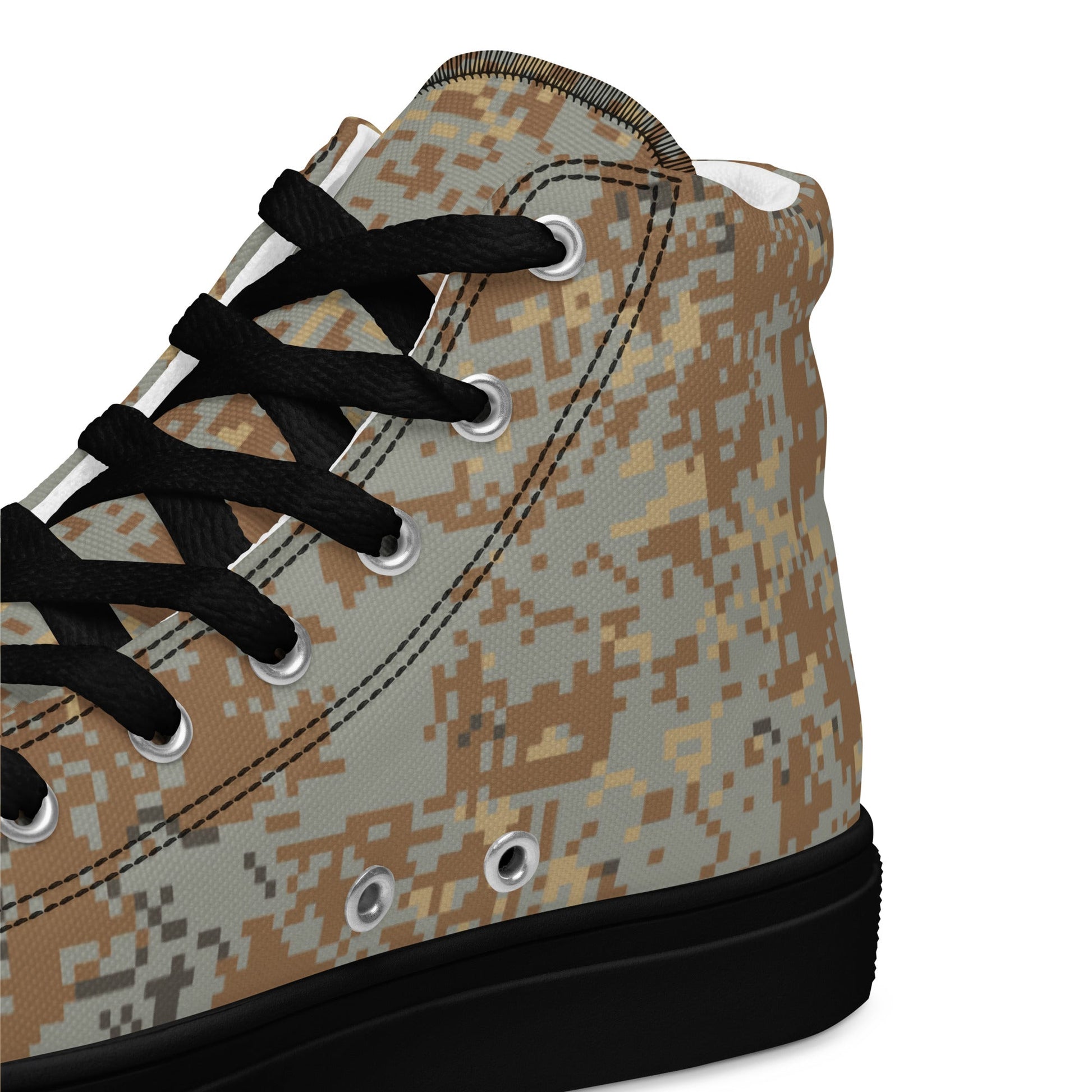 Russian Digital EMR Desert CAMO Mens high top canvas shoes - High Top Canvas Shoes