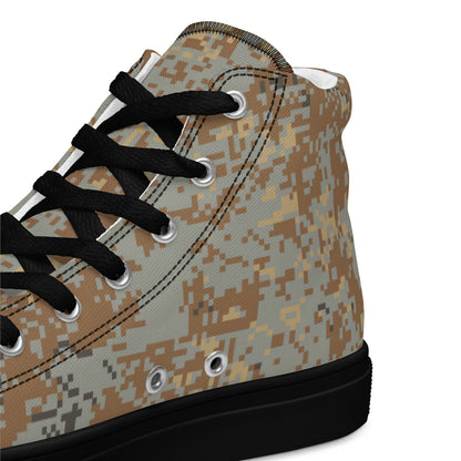 Russian Digital EMR Desert CAMO Mens high top canvas shoes - High Top Canvas Shoes