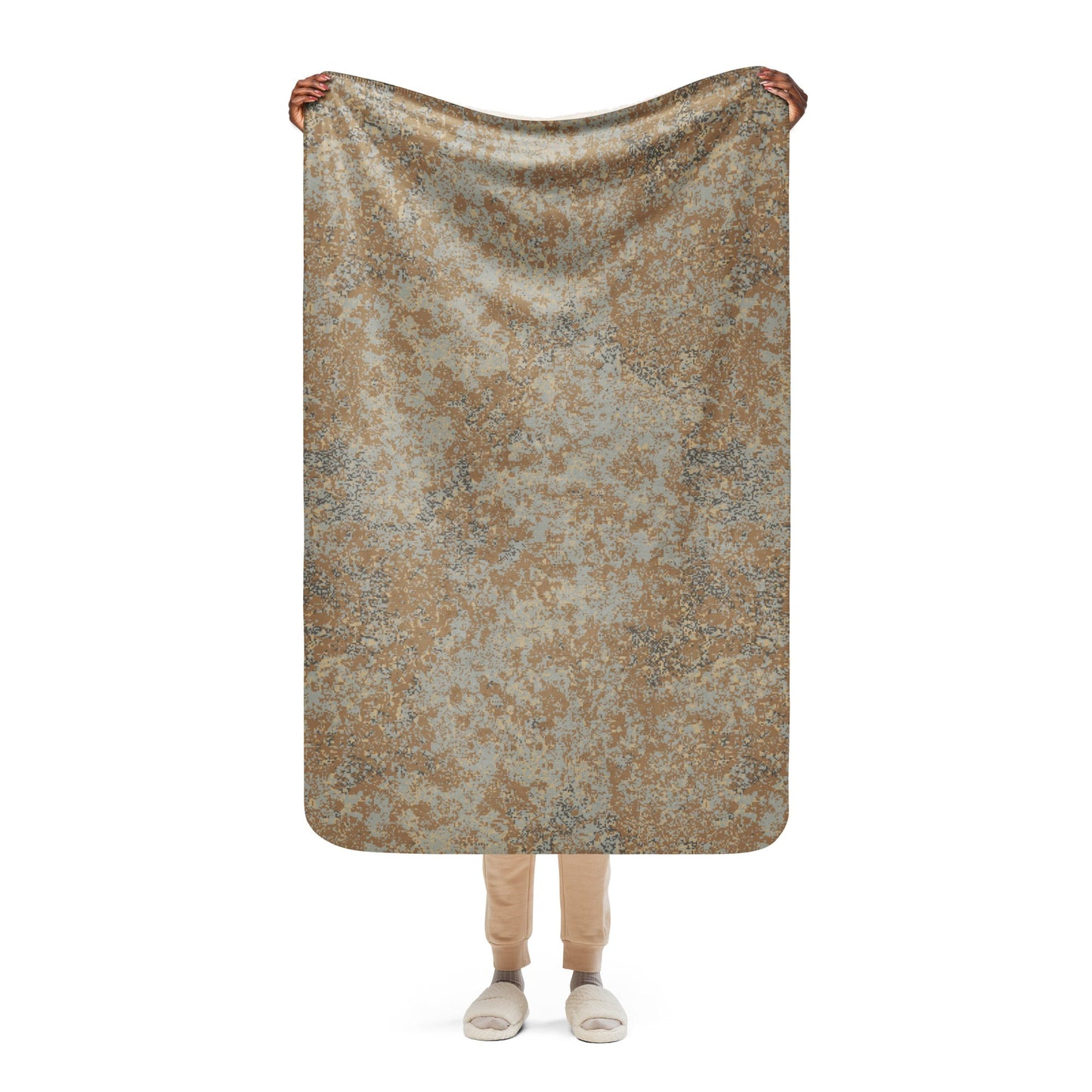 Russian Digital EMR Desert CAMO Sherpa blanket - 37″×57″ - Blankets