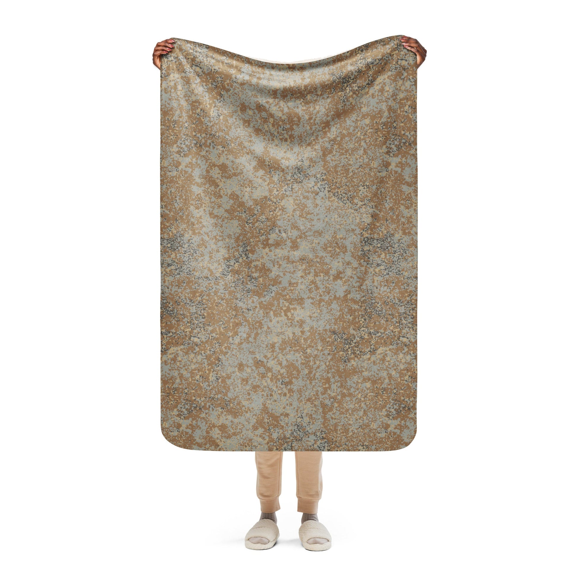 Russian Digital EMR Desert CAMO Sherpa blanket - 37″×57″ - Blankets