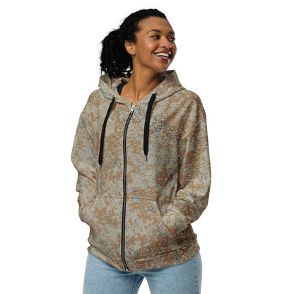 Russian Digital EMR Desert CAMO Unisex zip hoodie - Zip Hoodies