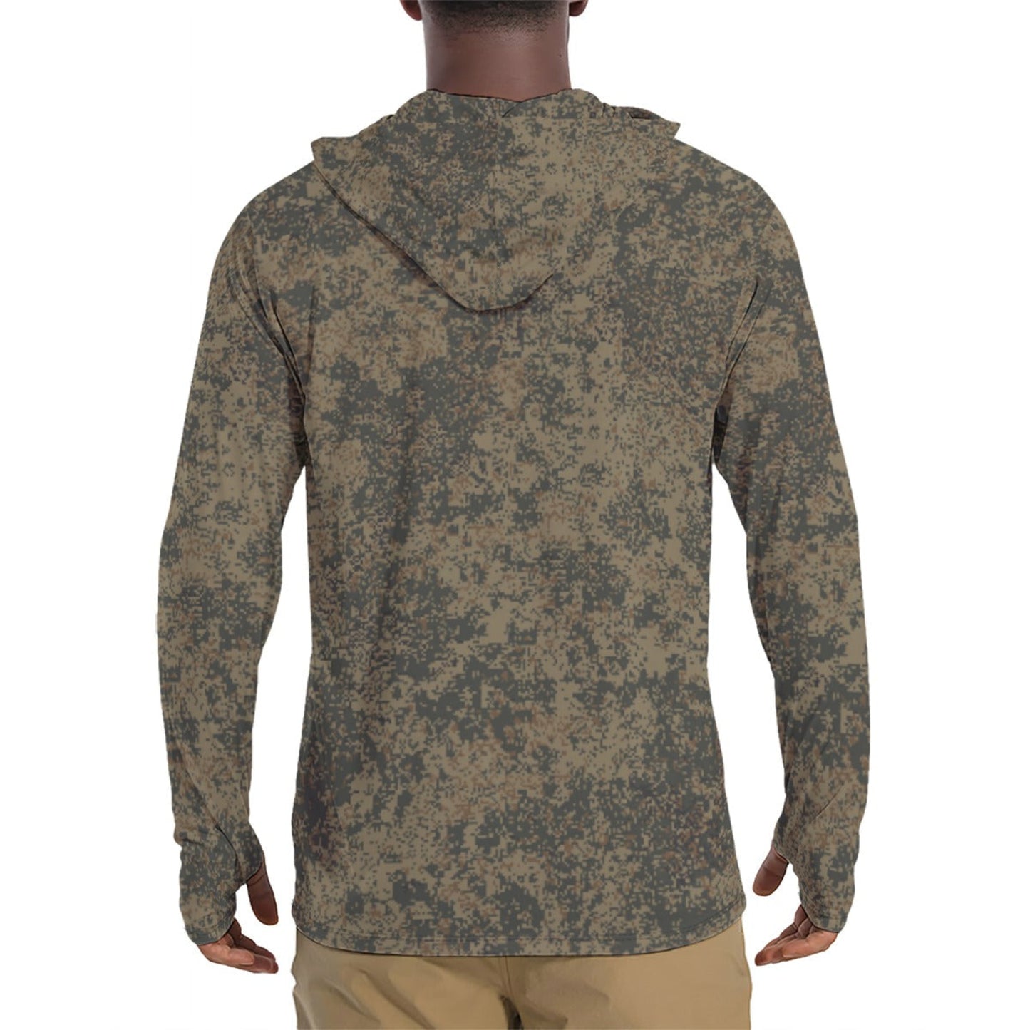 Russian Digital EMR Mountain CAMO Mens Sunscreen Sports Hoodie With Thumb Holes